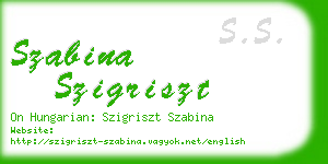 szabina szigriszt business card